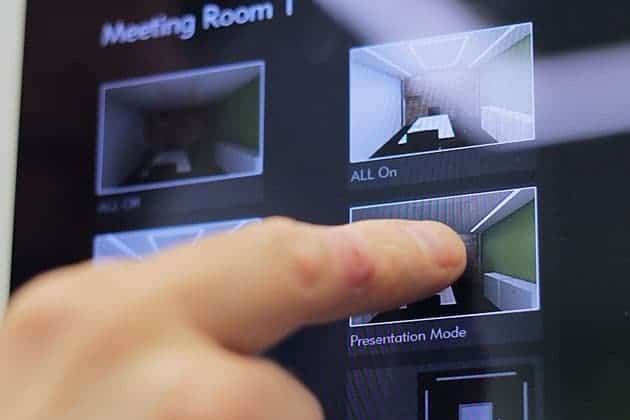 touch interface of state of the art video conferencing solution that we offer at RI Workplace