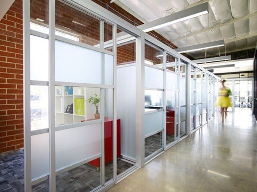 Enclosed office spaces that still feel connected to the greater workspace while still allowing privacy