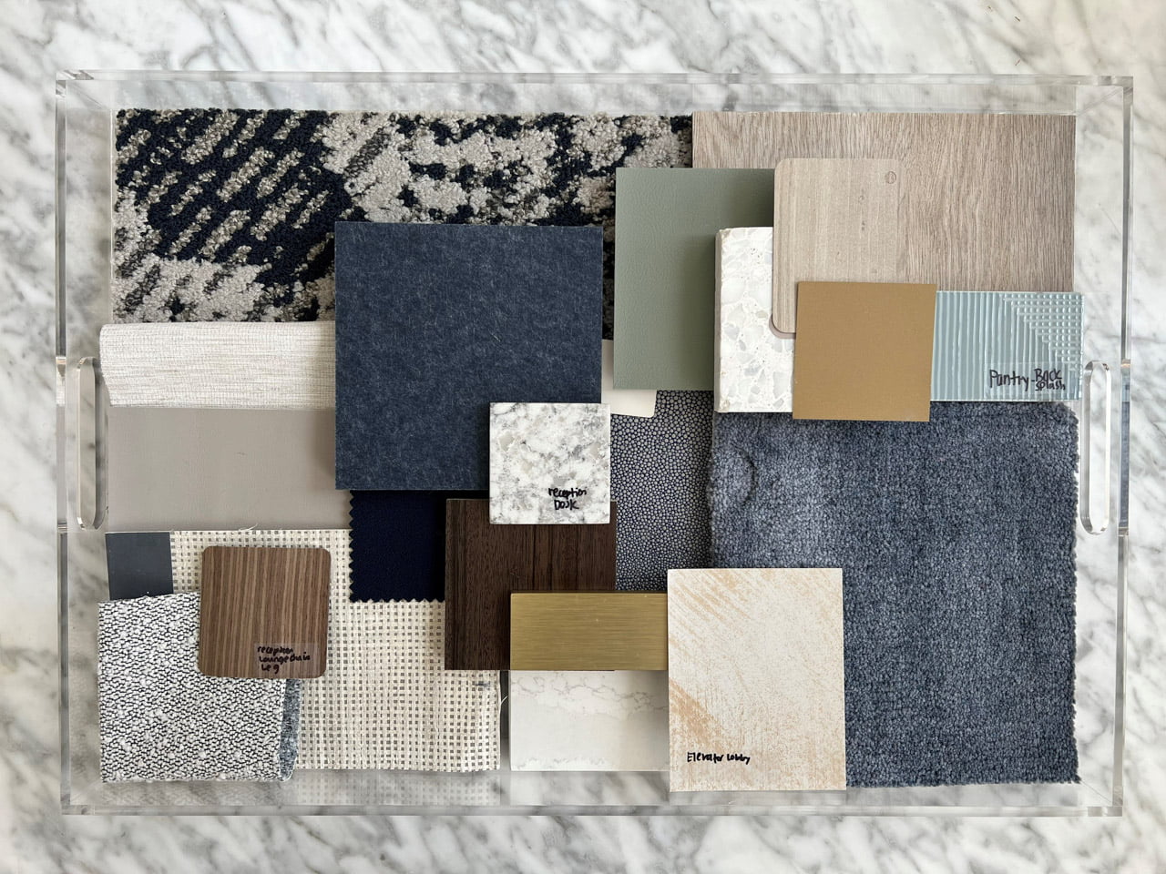 An assortment of materials ranging from textiles to tile