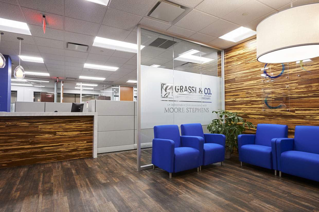 Grassi & Co. office interiors in Park Ridge, NJ built to improve client relations