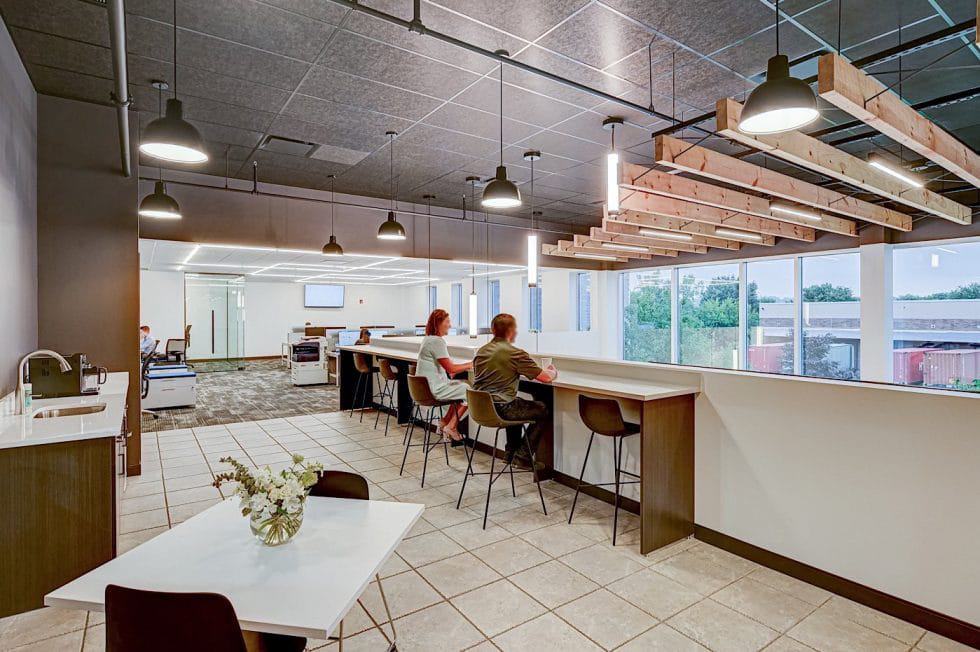 Recently constructed breakroom built to boost employee wellbeing