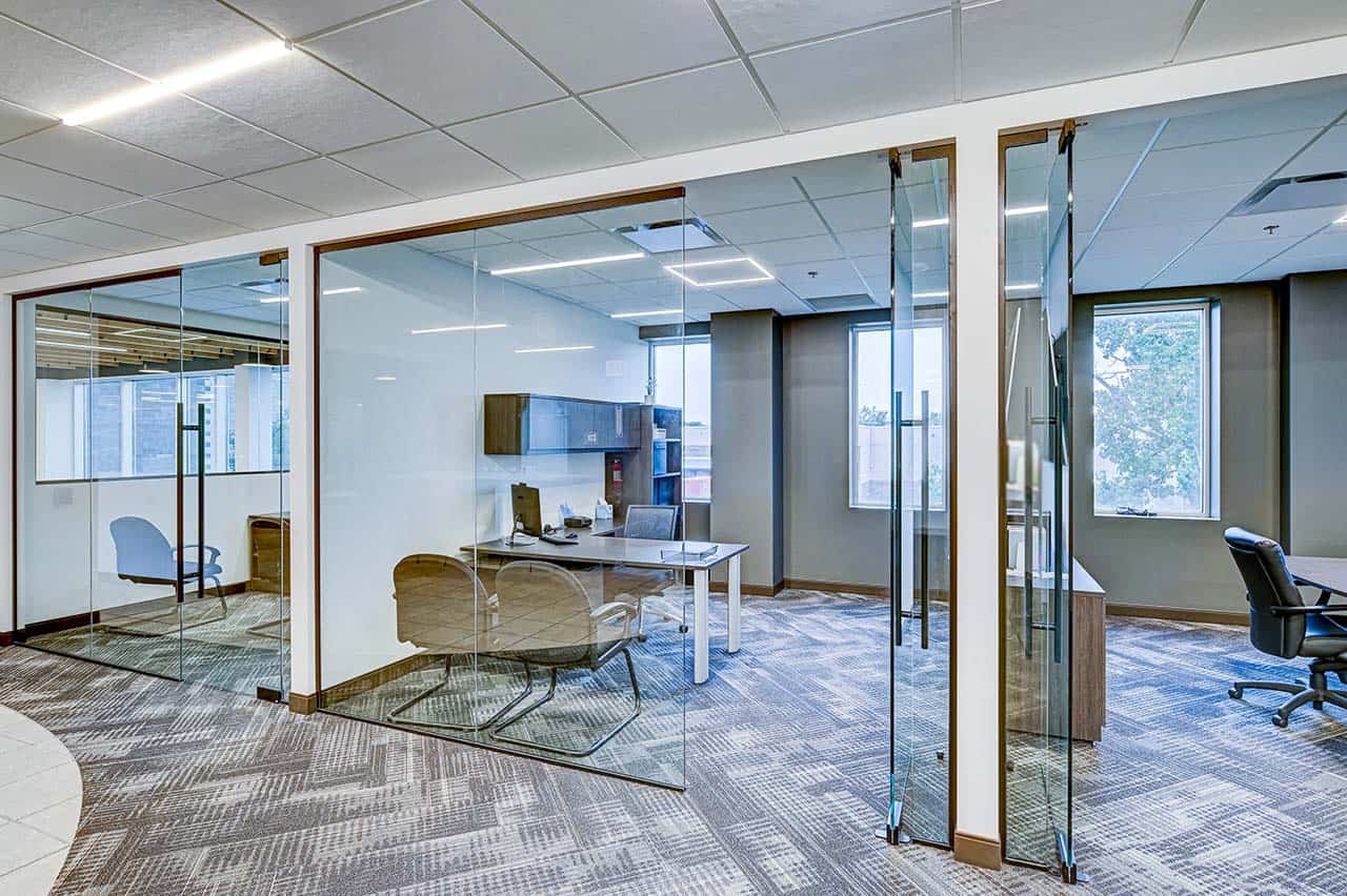 Brookaire Company's recently redesigned executive office with open concept window feature.