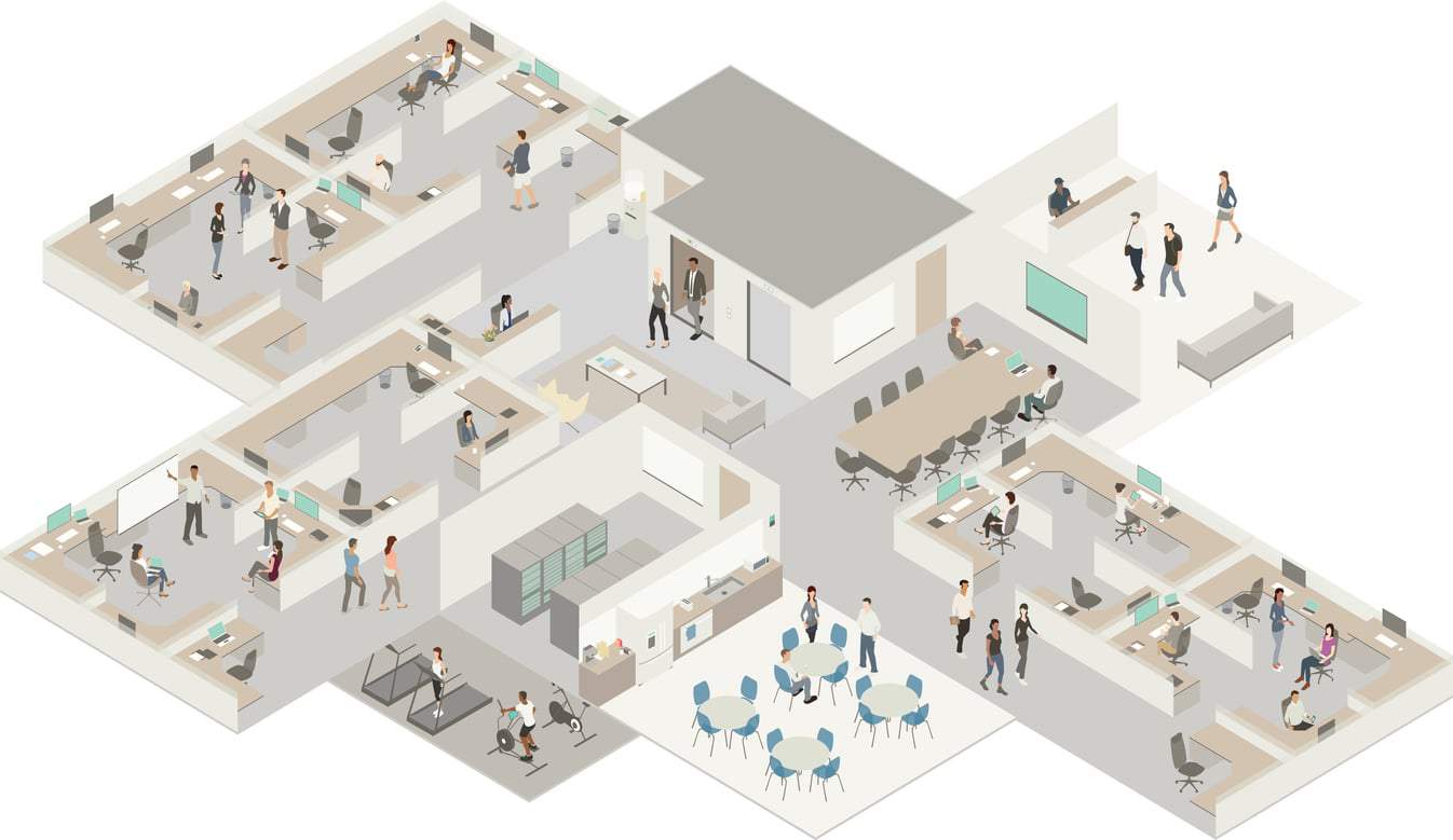 isometric office - The Complete Guide to Flexible Workplaces