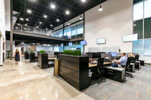 Open office with hot desking 