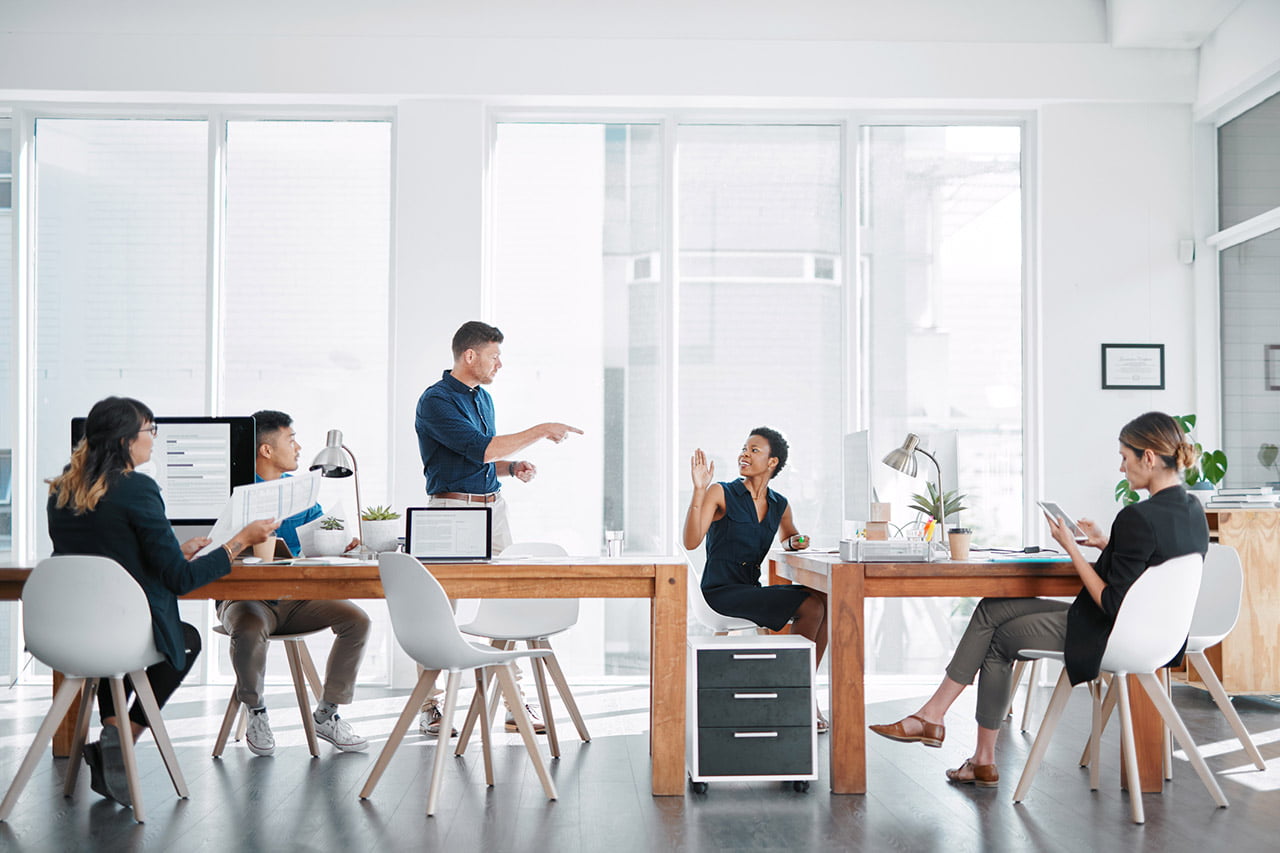 Group of people working in an office