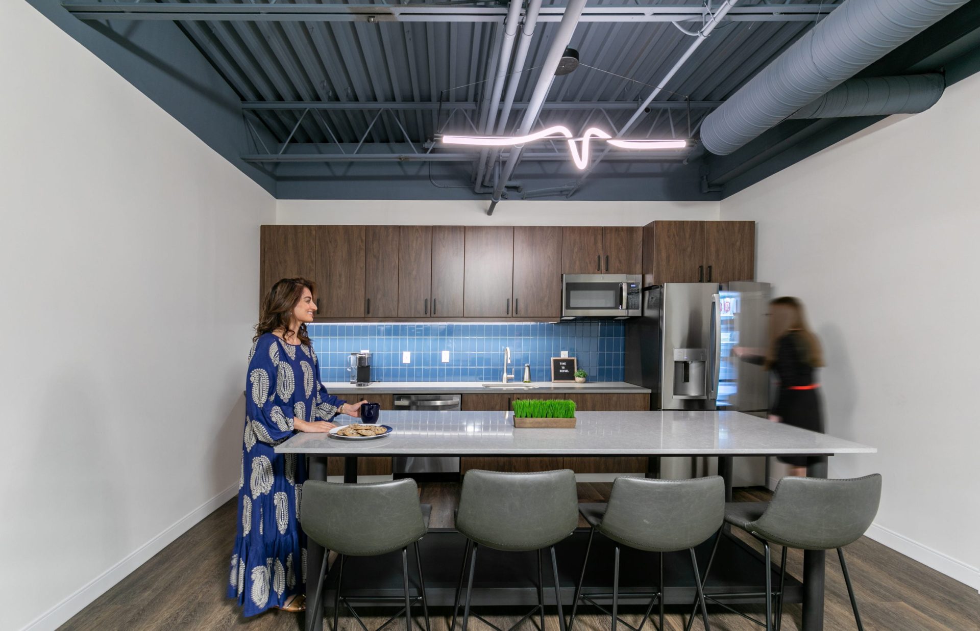 Office Kitchen that encourages employee interaction and boosting morale