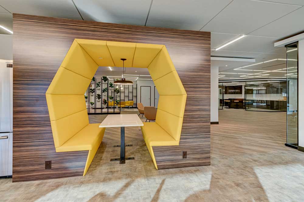 Phoenix office design with yellow work pod