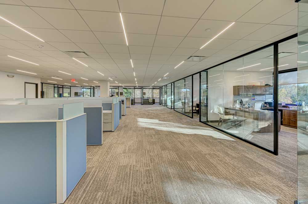 Beautiful interior design of workspace with wooden floors - Phoenix